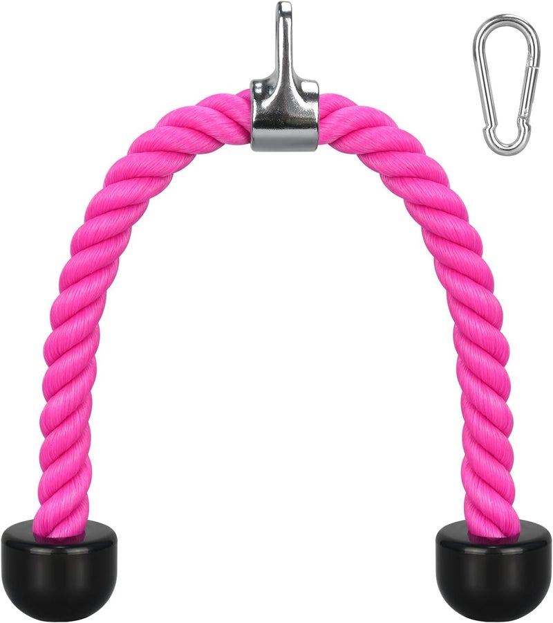 DkOvn Tricep Rope, 27 Inches Cable Machine Attachment, Pull Down Attachments with Carabiner, for Gym Home Workout Exercise - Image 1